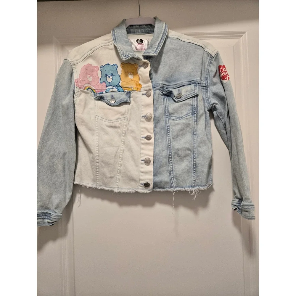 Justice x Care Bears Girls Denim Jacket Skirt Set Light Wash Two-Tone L 12/14